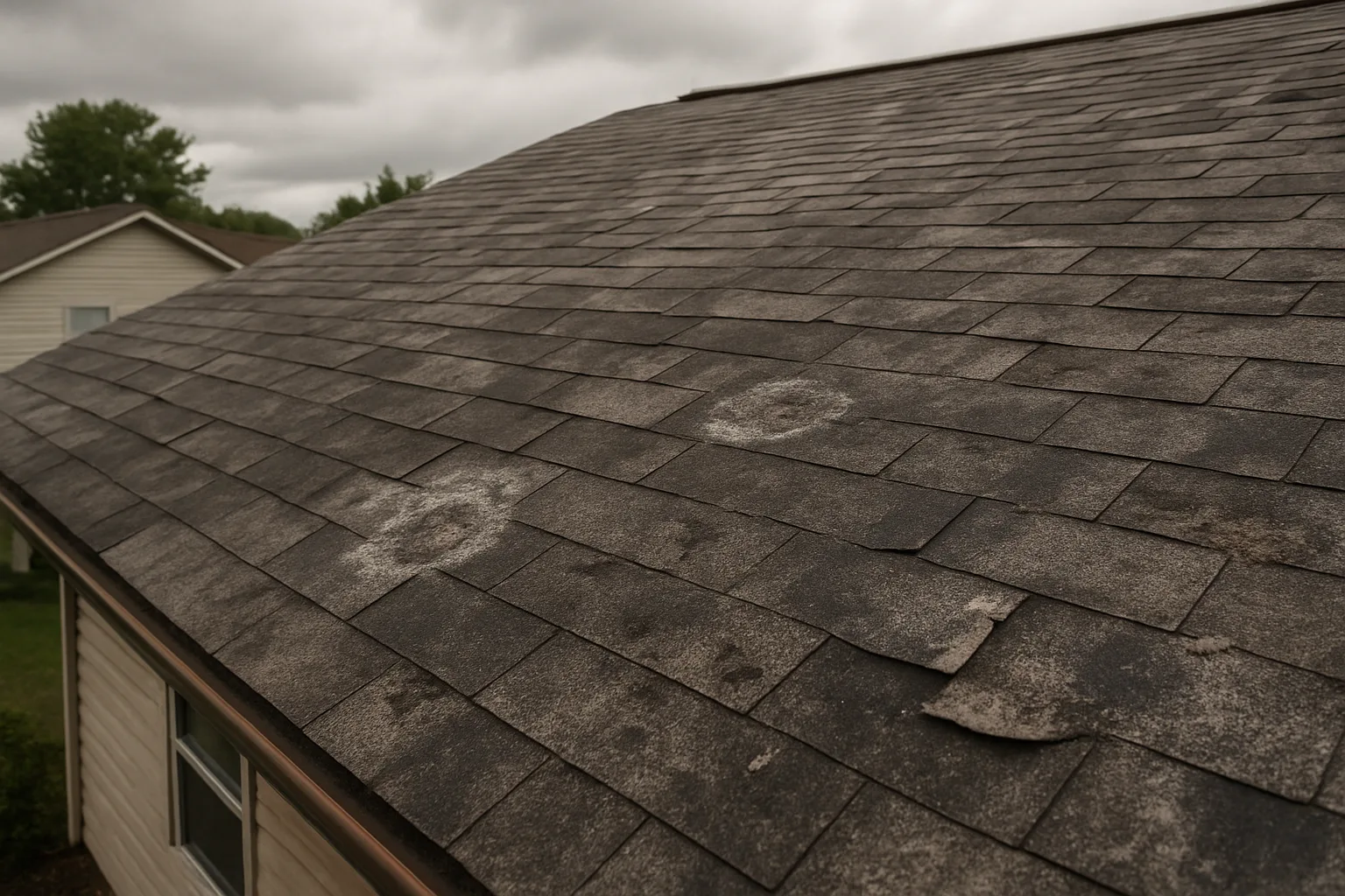 Roof damage assessment after weather event